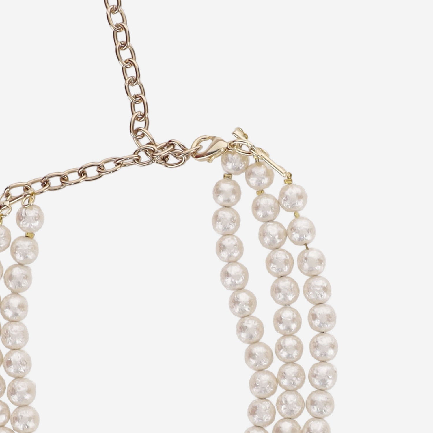 Lisa C Multi-Strand Pearl Necklace — White, view 2