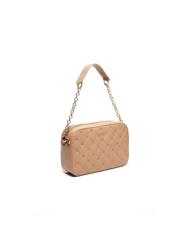 Liu Jo Quilted Polyurethane Crossbody Bag — Beige by Liu Jo