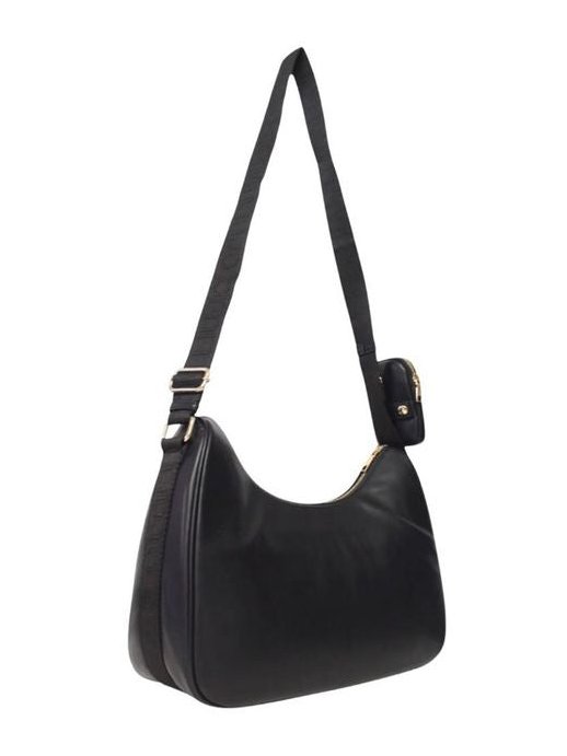 Liu Jo Soft Polyurethane Crescent Hobo Bag — Black by Liu Jo