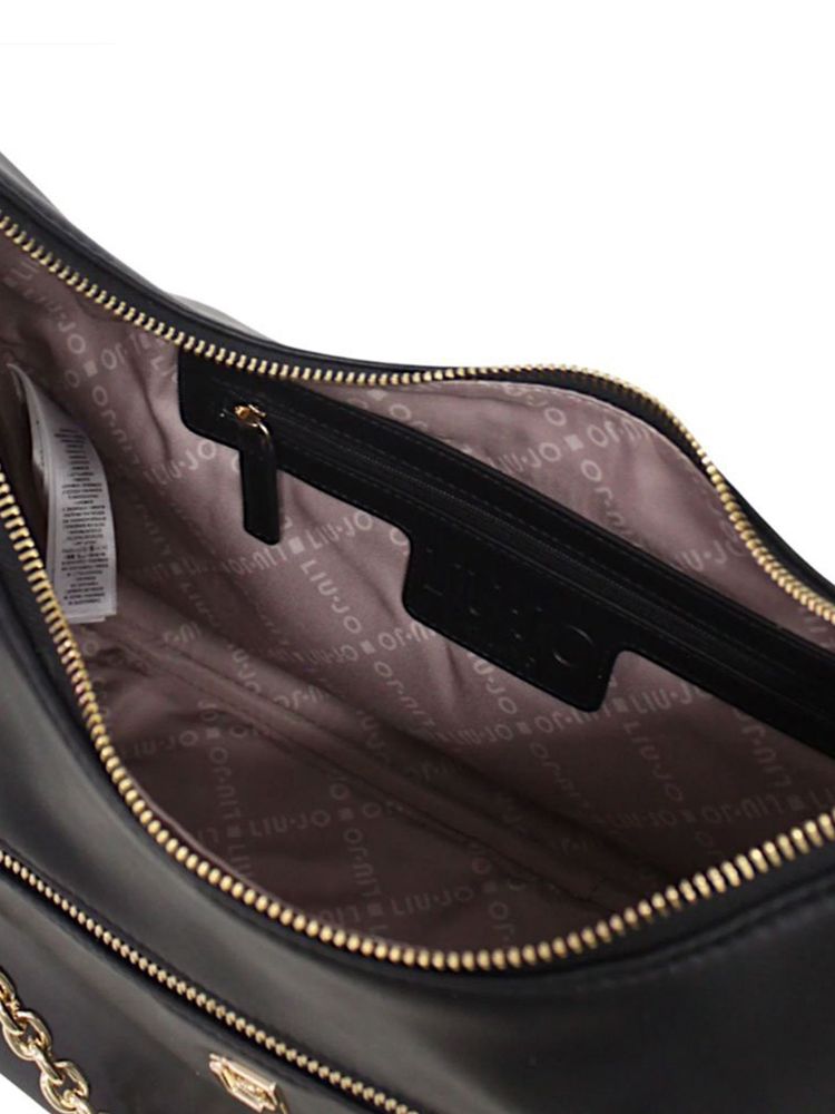 Liu Jo Soft Polyurethane Crescent Hobo Bag — Black, view 3