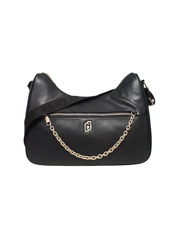 Liu Jo Soft Polyurethane Crescent Hobo Bag — Black, view 4