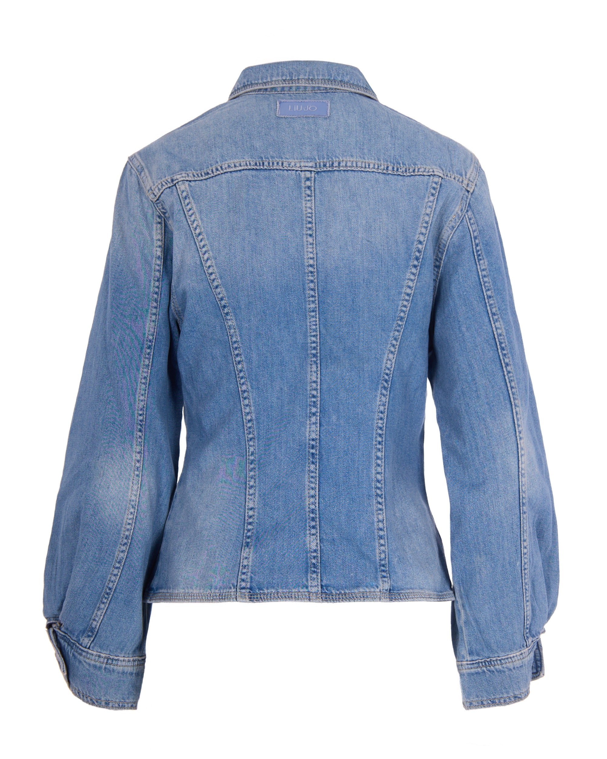 Liu Jo Bustier Denim Jacket — Blue, view 2