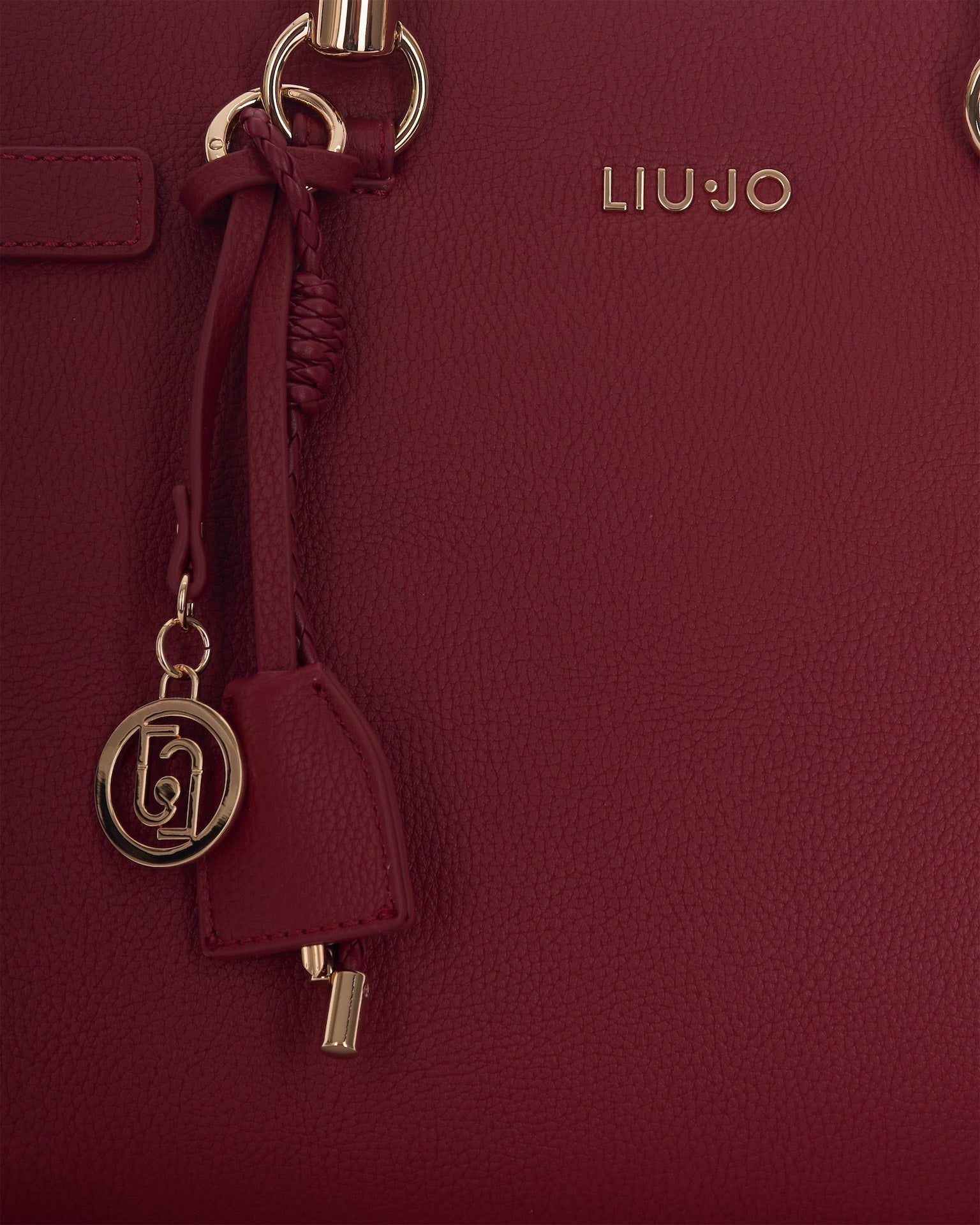 Liu Jo Pebbled Polyurethane Satchel — Red, view 3