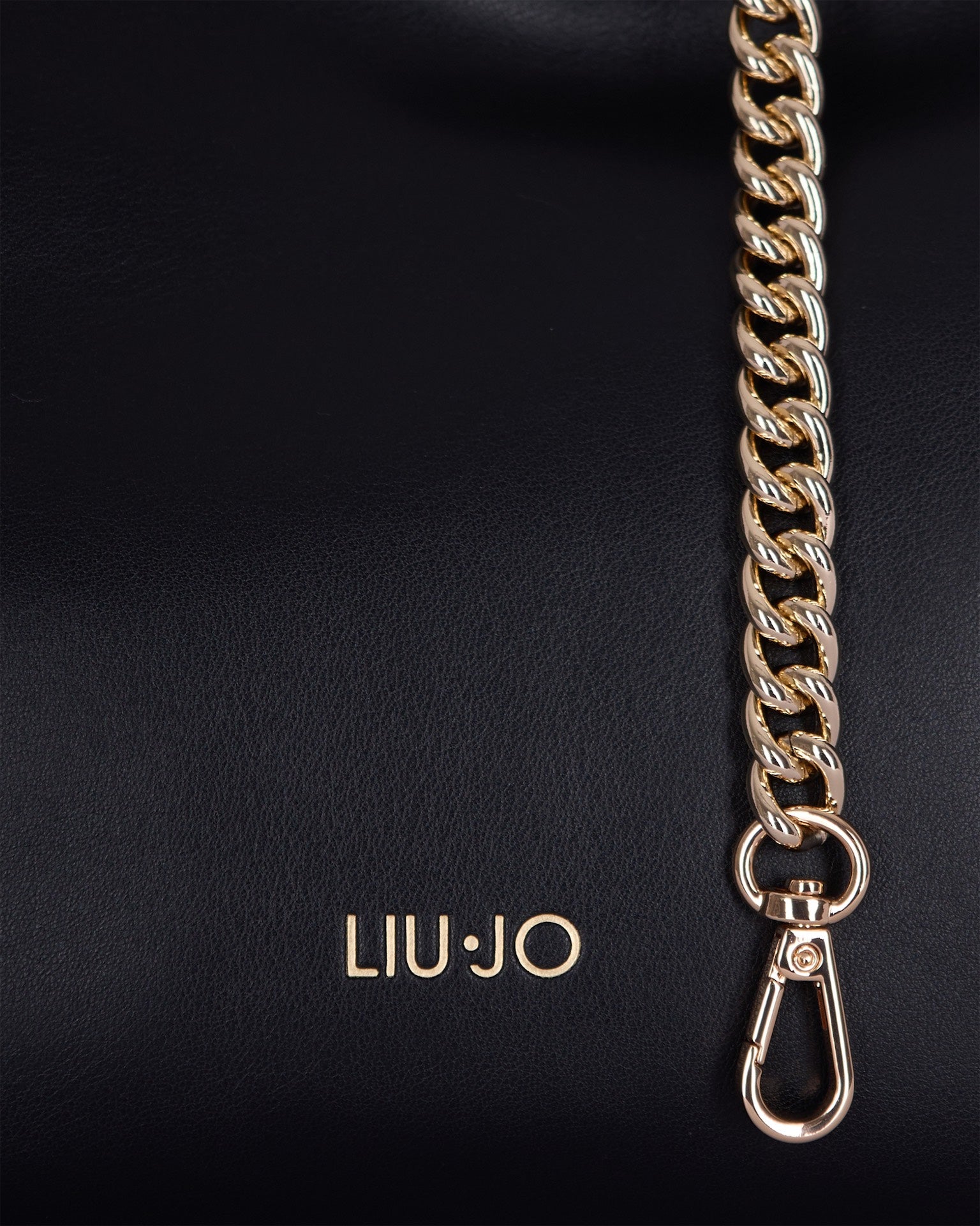 Liu Jo Eco-Leather with Woven Chain Strap Shoulder Bag — Black, view 3