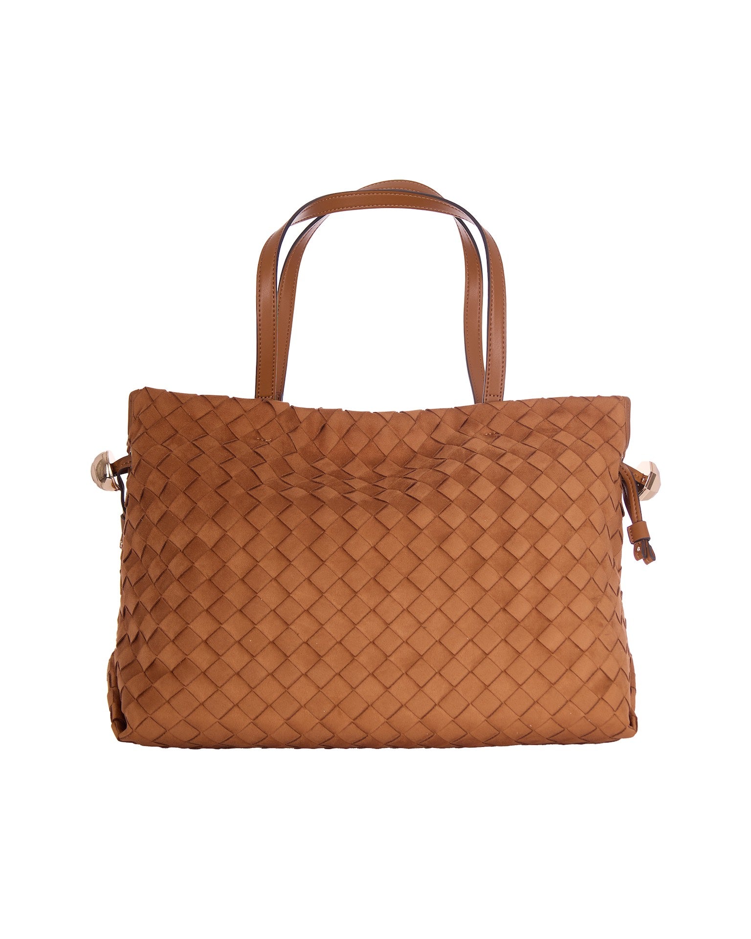 Liu Jo Woven Diamond-Quilted Shoulder Bag — Brown, view 2
