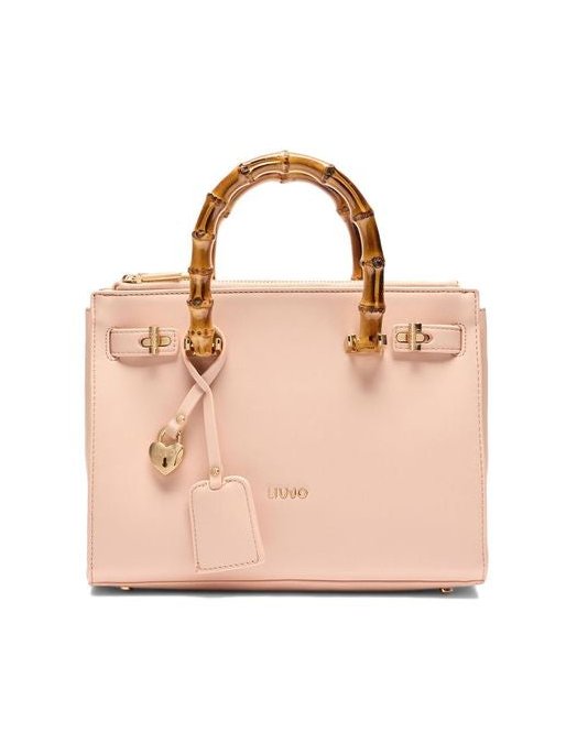 Liu Jo Bamboo-Handle Polyurethane Shoulder Bag — Pink by Liu Jo