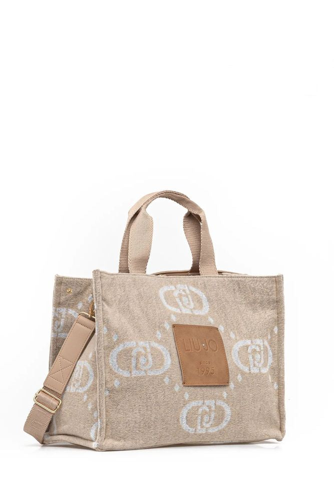 Liu Jo Polyester Shopper Tote Bag — Beige, view 2