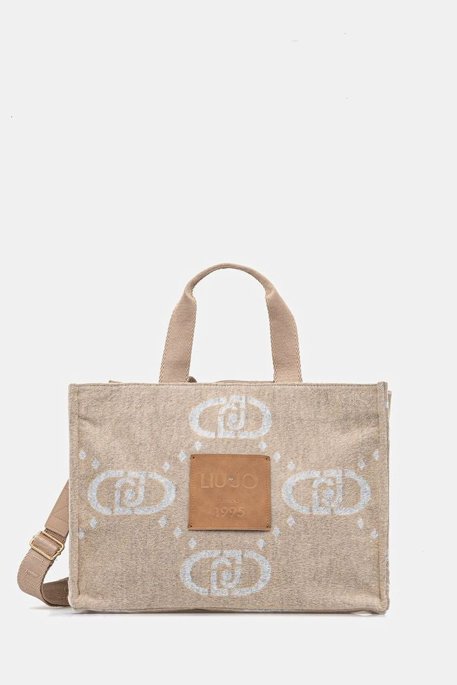 Liu Jo Polyester Shopper Tote Bag — Beige, view 4