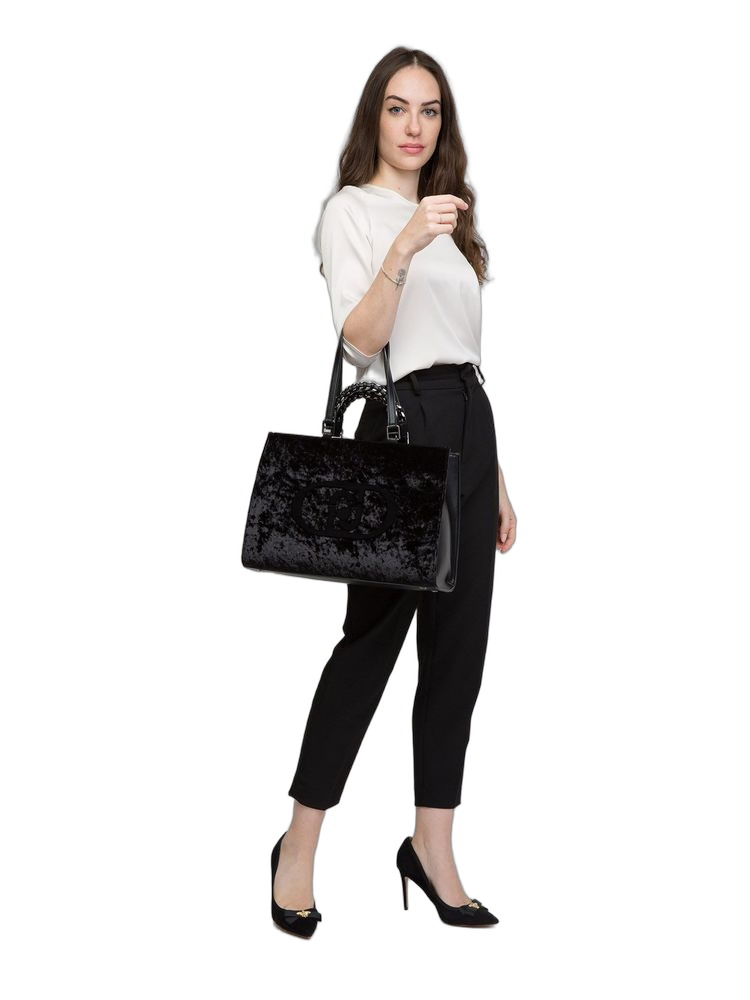 Liu Jo Velvet Tote Bag — Black by Liu Jo