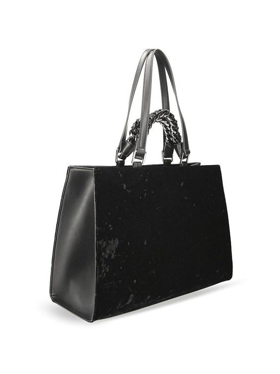 Liu Jo Velvet Tote Bag — Black, view 3