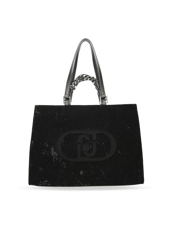 Liu Jo Velvet Tote Bag — Black, view 4