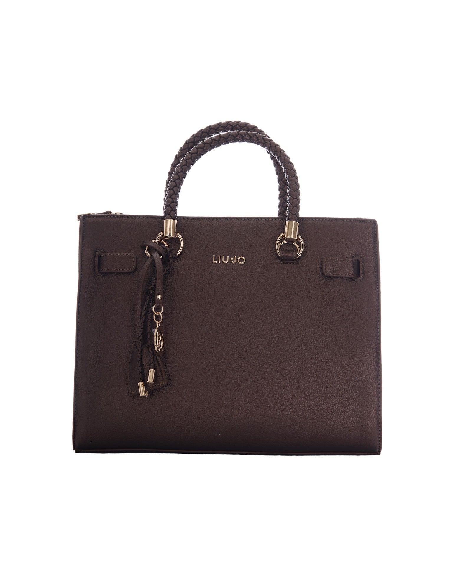 Liu Jo Braided Handle Structured Tote Bag — Brown by Liu Jo