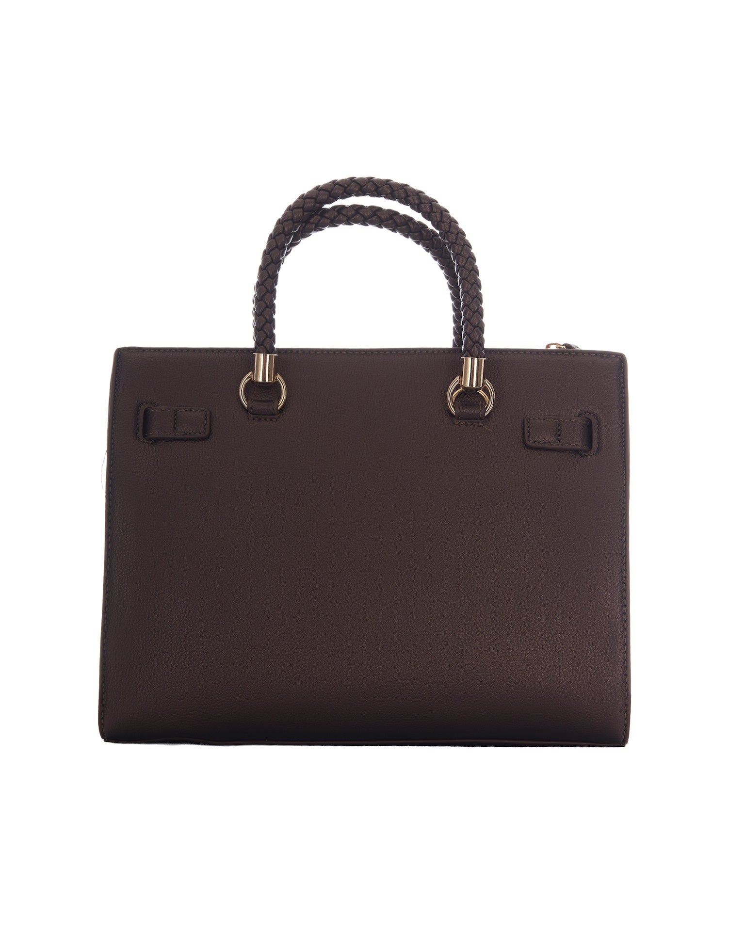Liu Jo Braided Handle Structured Tote Bag — Brown, view 2