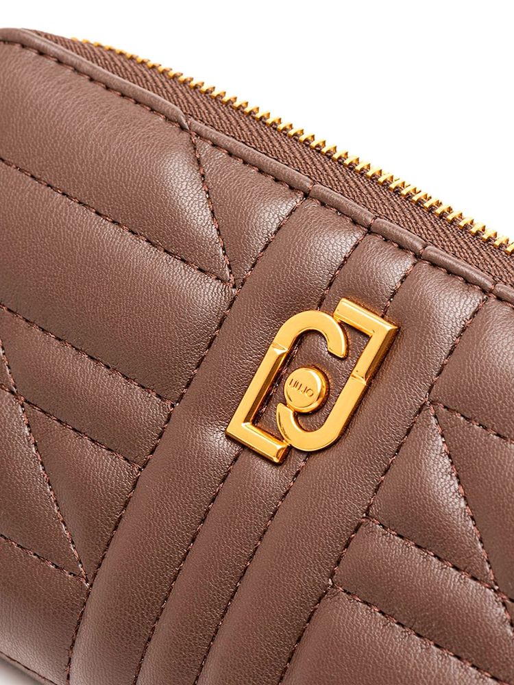 Liu Jo Quilted Polyurethane Wallet — Brown, view 2