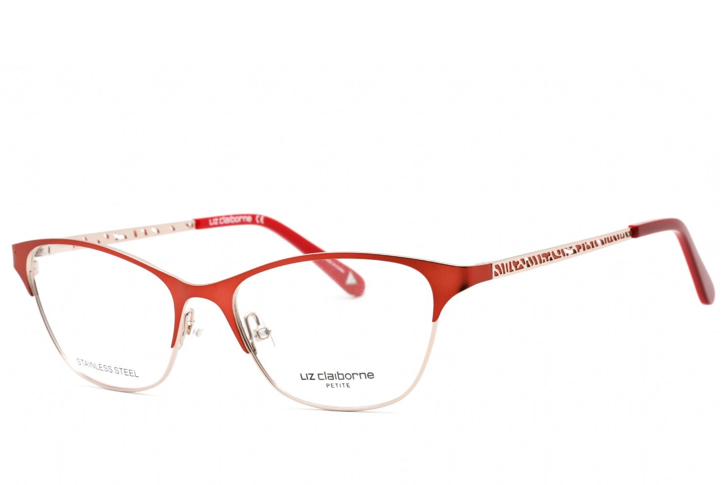 Liz Claiborne L465 Cat Eye Metal Eyeglasses — Red by Liz Claiborne