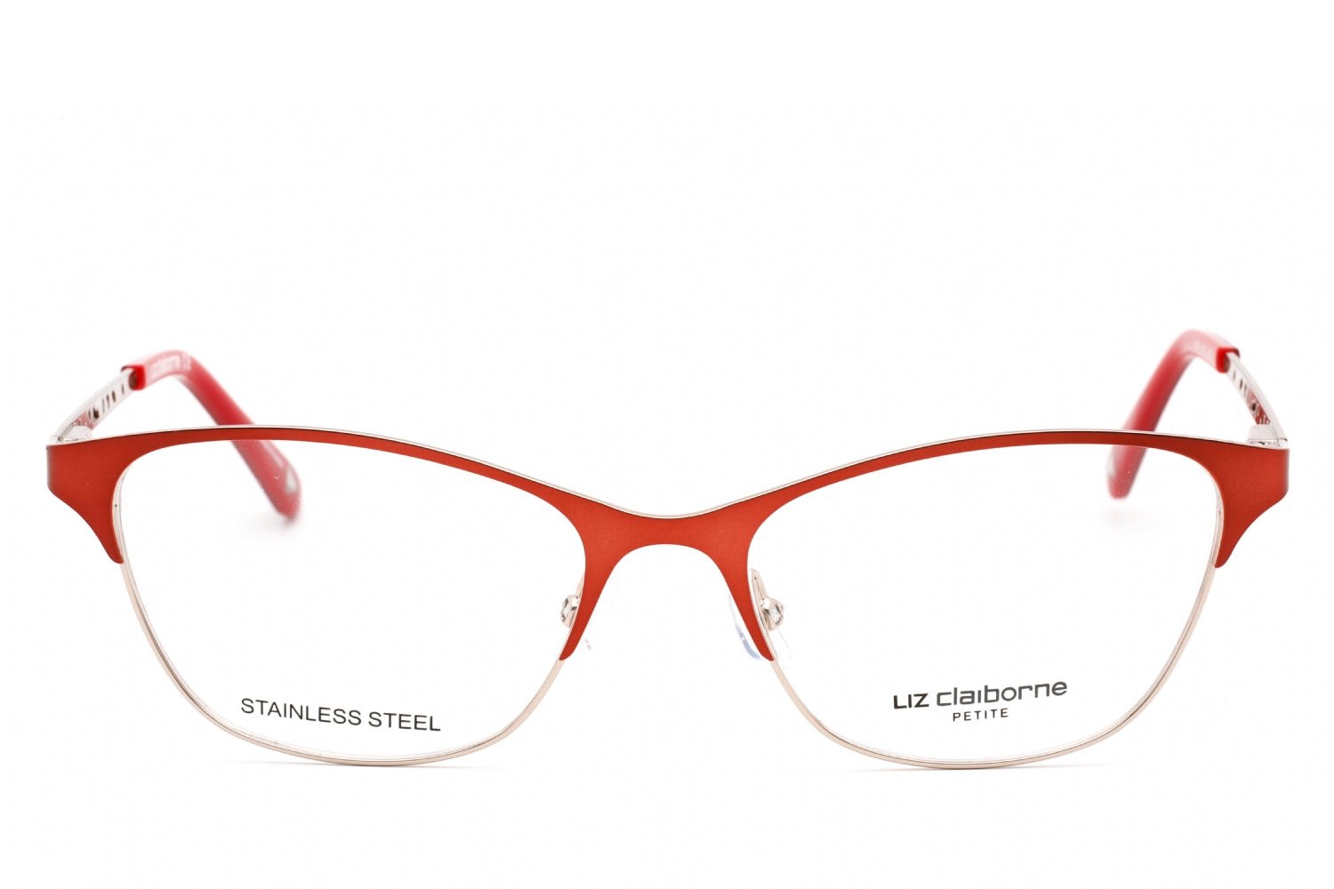 Liz Claiborne L465 Cat Eye Metal Eyeglasses — Red, view 2