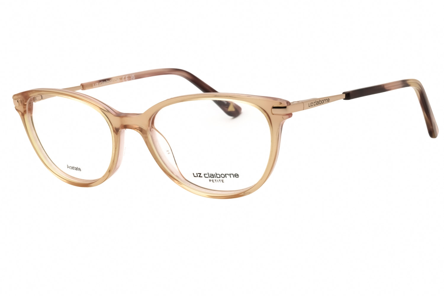 Liz Claiborne L470 Oval Acetate Eyeglasses — Beige by Liz Claiborne