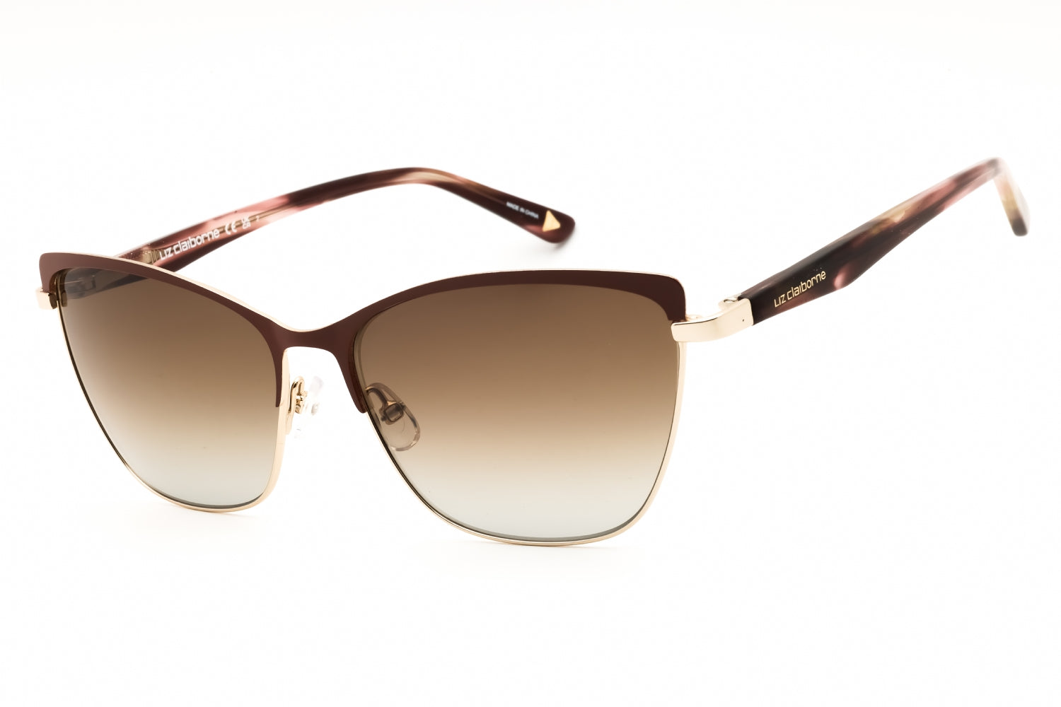 Liz Claiborne L589S Cat-Eye Sunglasses — Brown by Liz Claiborne