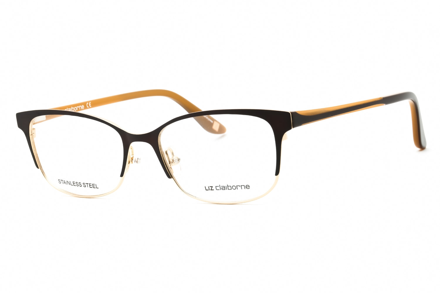 Liz Claiborne L644 Metal Rectangular Eyeglasses — Black by Liz Claiborne