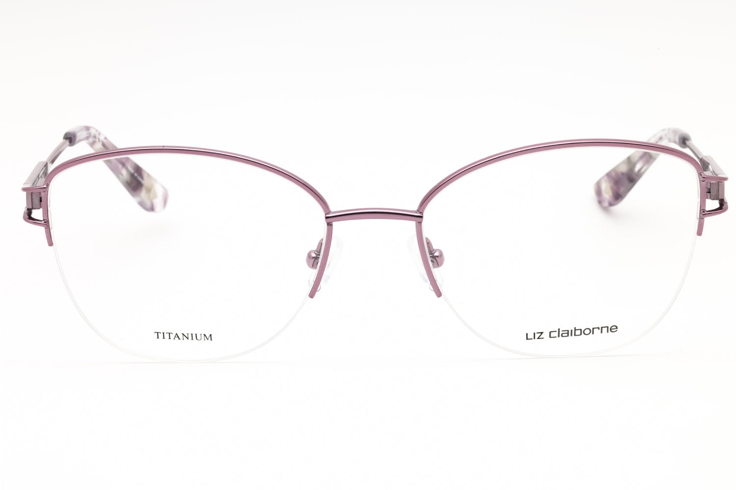 Liz Claiborne L674T Oval Metal Frame Eyeglasses — Lilac, view 2