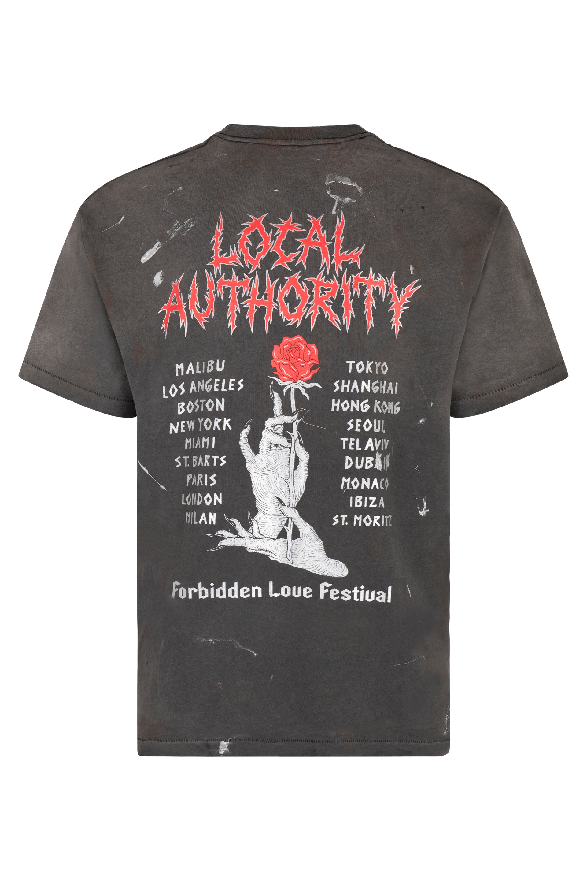 Local Authority Printed Cotton T-Shirt — Black, view 2