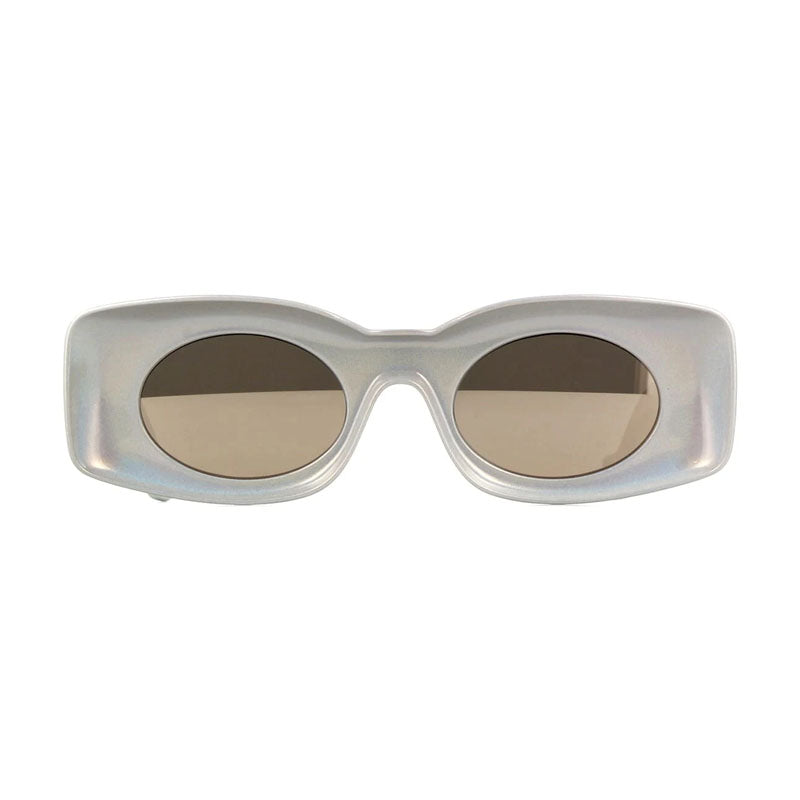 Loewe LW40033I24C Rectangle Full Rim Sunglasses — White, view 2