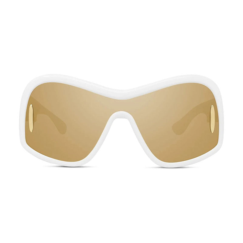 Loewe LW40131I25G Shield Full Rim Sunglasses — White by Loewe