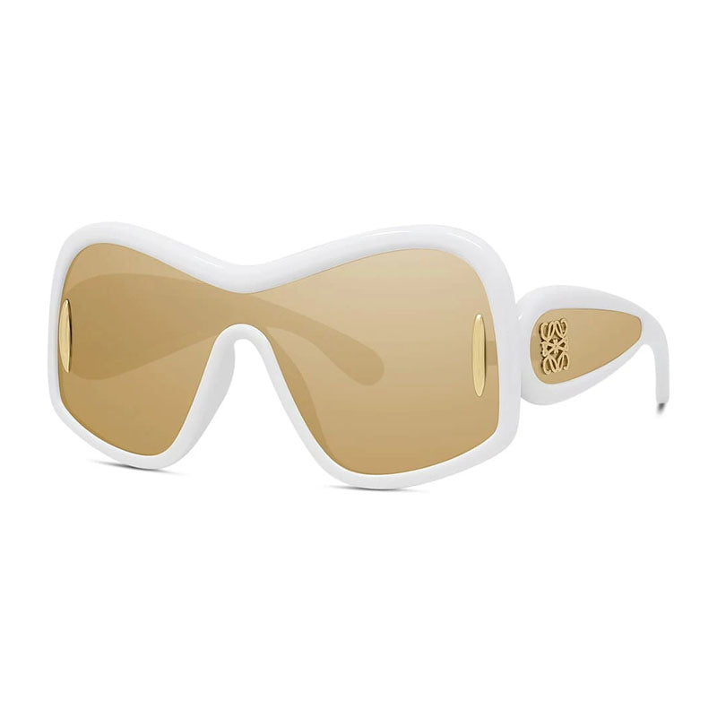 Loewe LW40131I25G Shield Full Rim Sunglasses — White, view 2