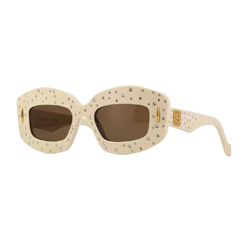 Loewe LW4114IS25E Crystal-Embellished Sunglasses — Beige, view 2