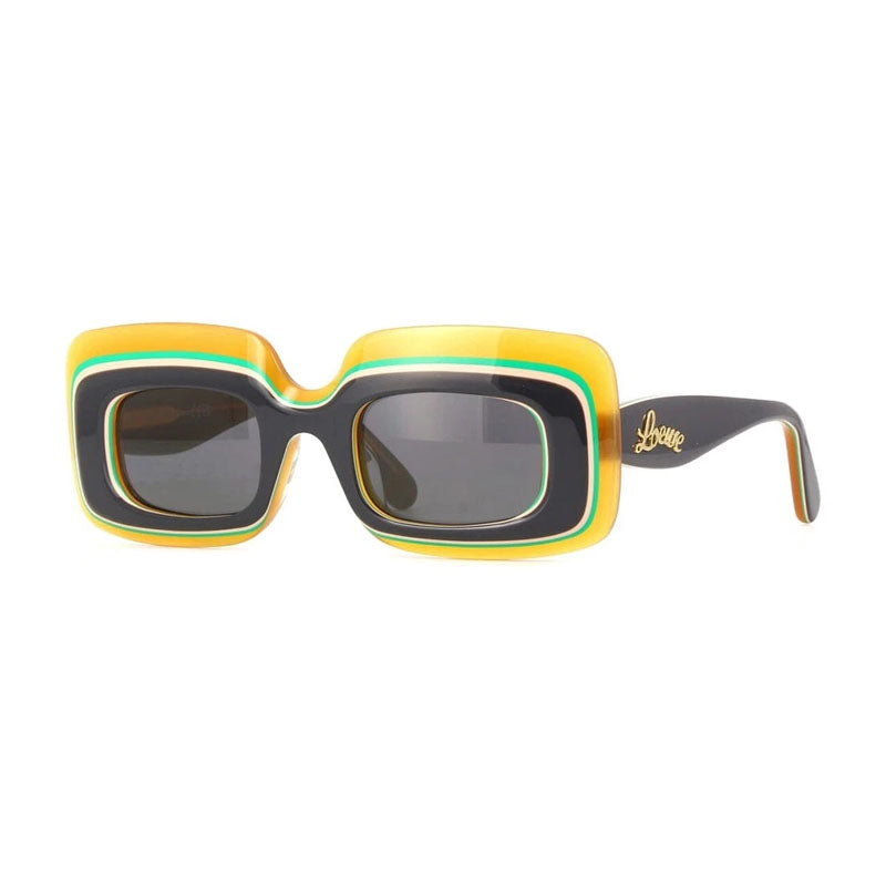 Loewe Rectangle Full Rim Sunglasses — Brown, view 2
