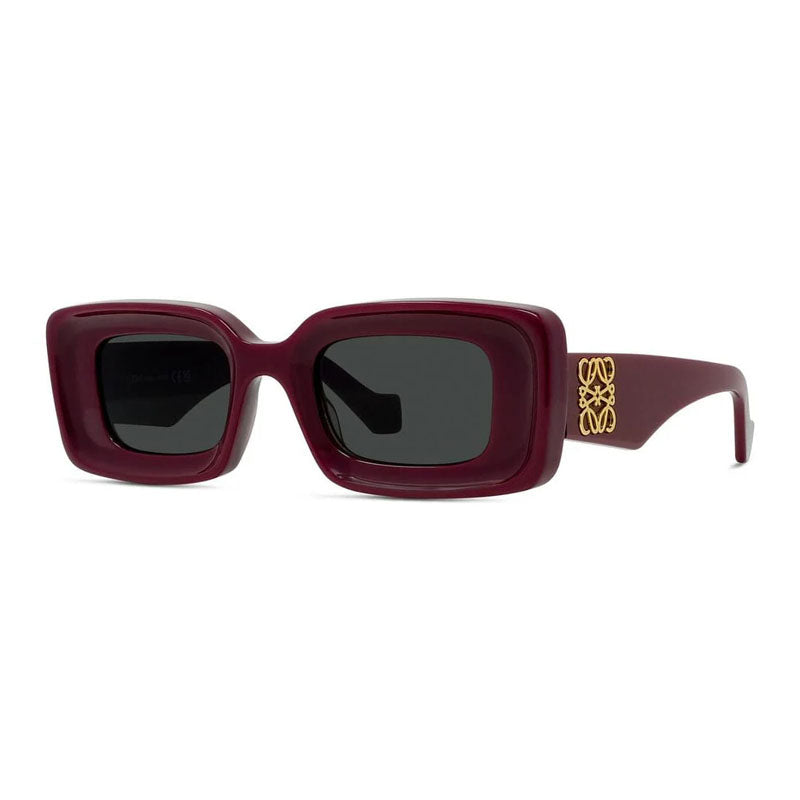 Loewe Rectangle Full Rim Sunglasses — Burgundy by Loewe