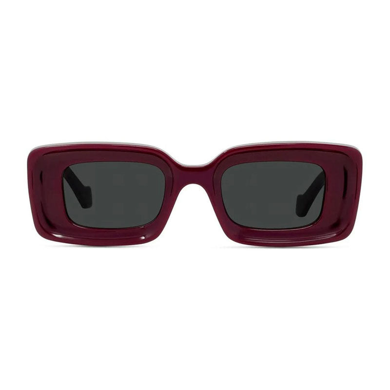 Loewe Rectangle Full Rim Sunglasses — Burgundy, view 2