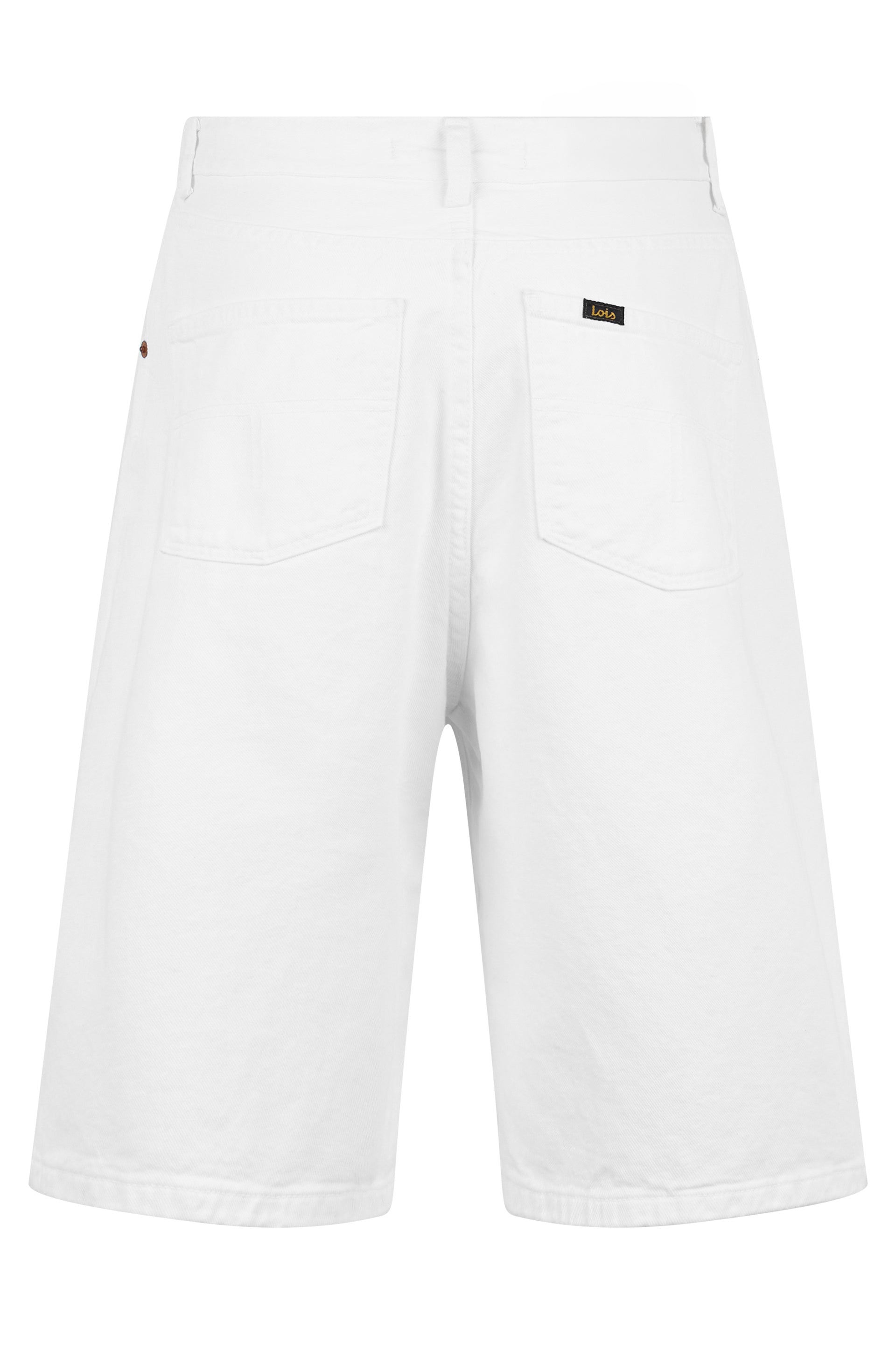 Lois Jeans Cotton Denim Shorts — White, view 2