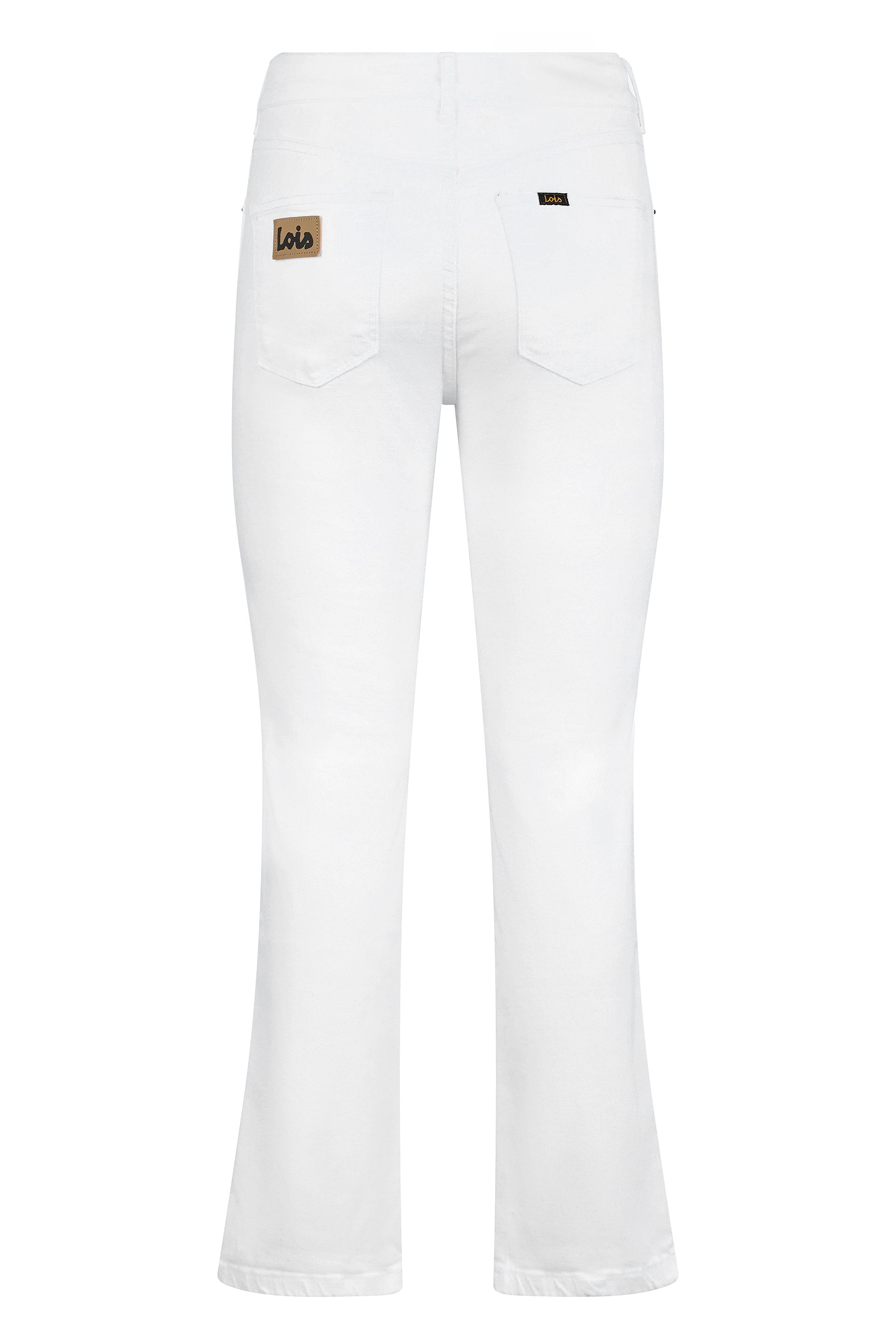 Lois Jeans Cropped Flared Denim Jeans — White, view 2