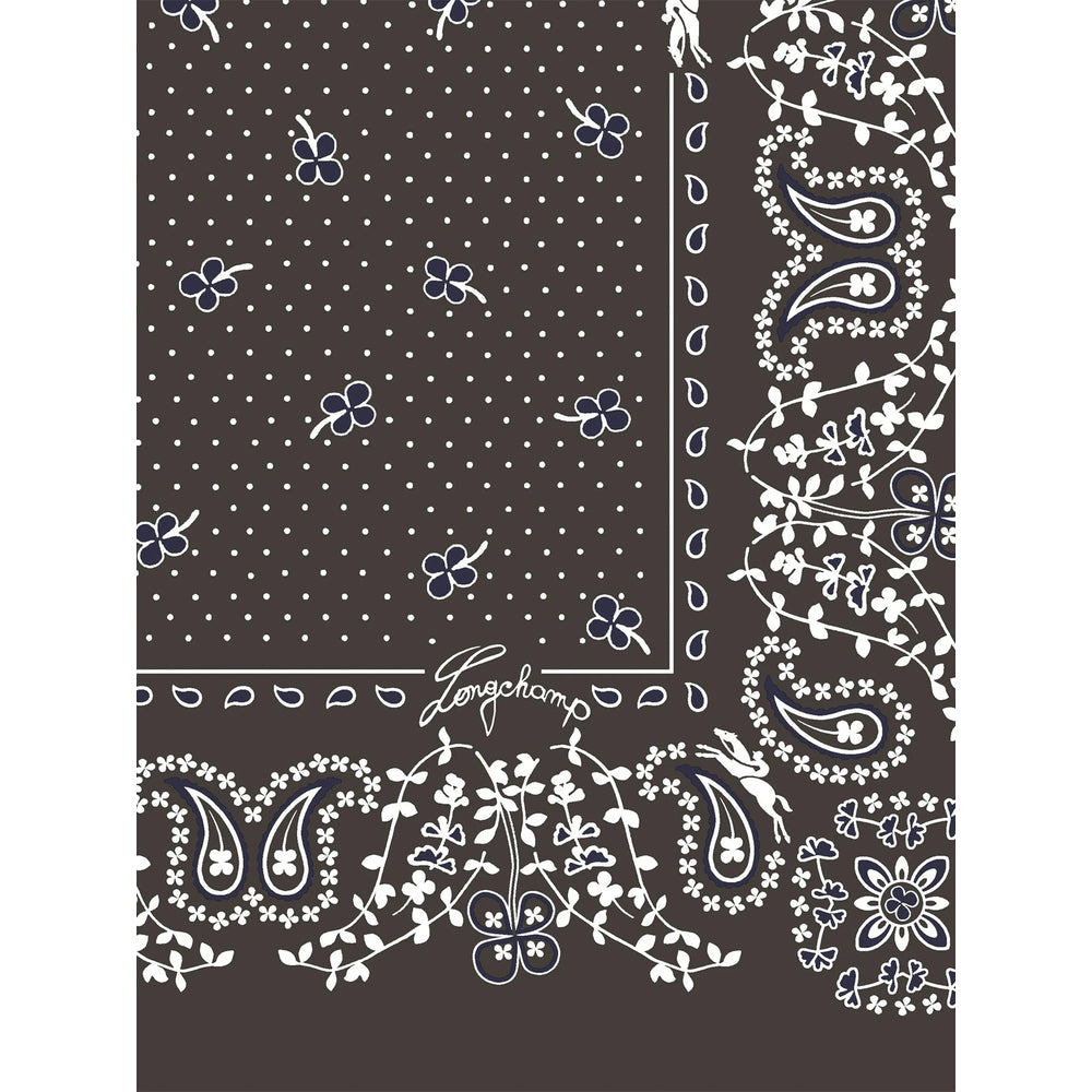 Longchamp Paisley Silk Scarf — Brown, view 2