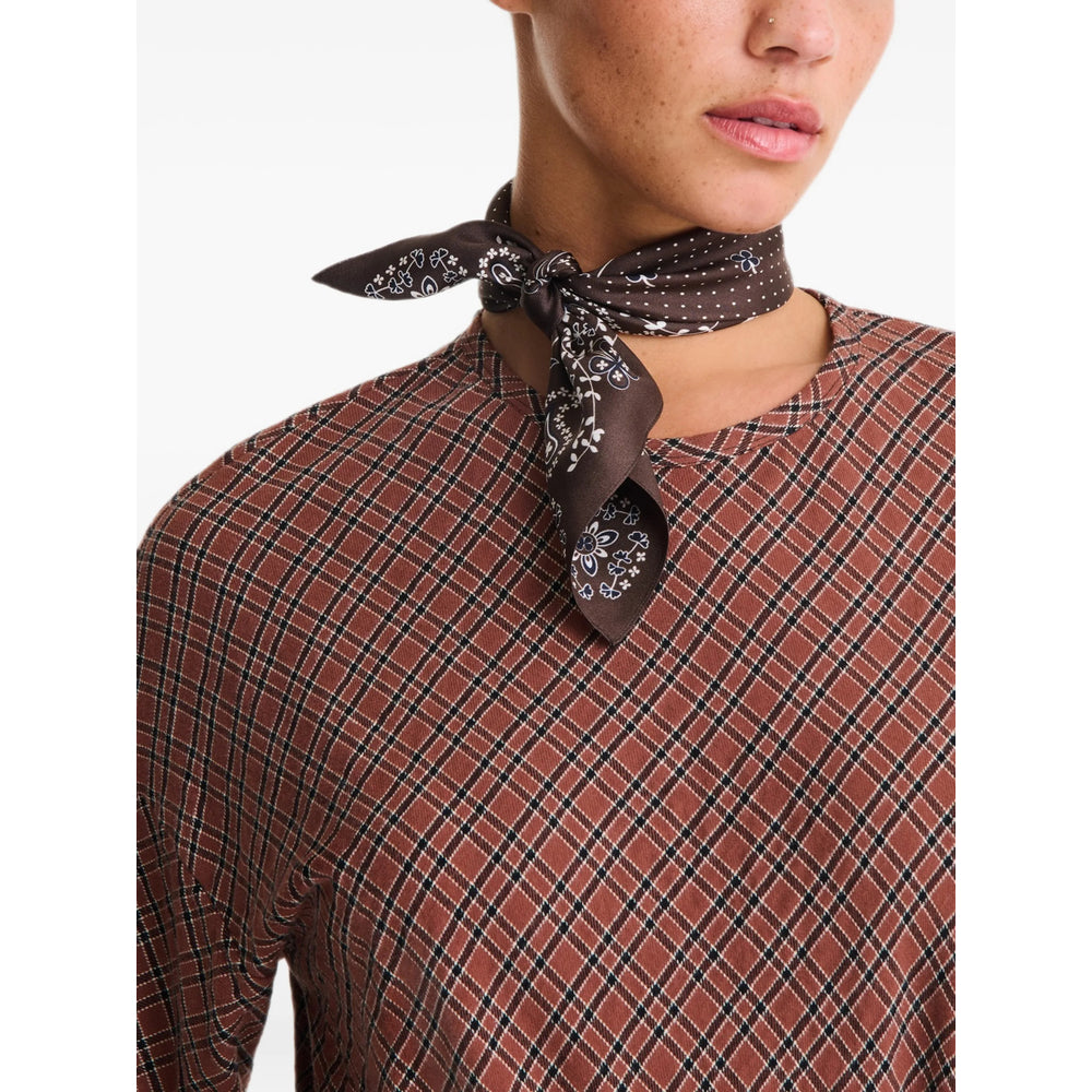 Longchamp Paisley Silk Scarf — Brown, view 3