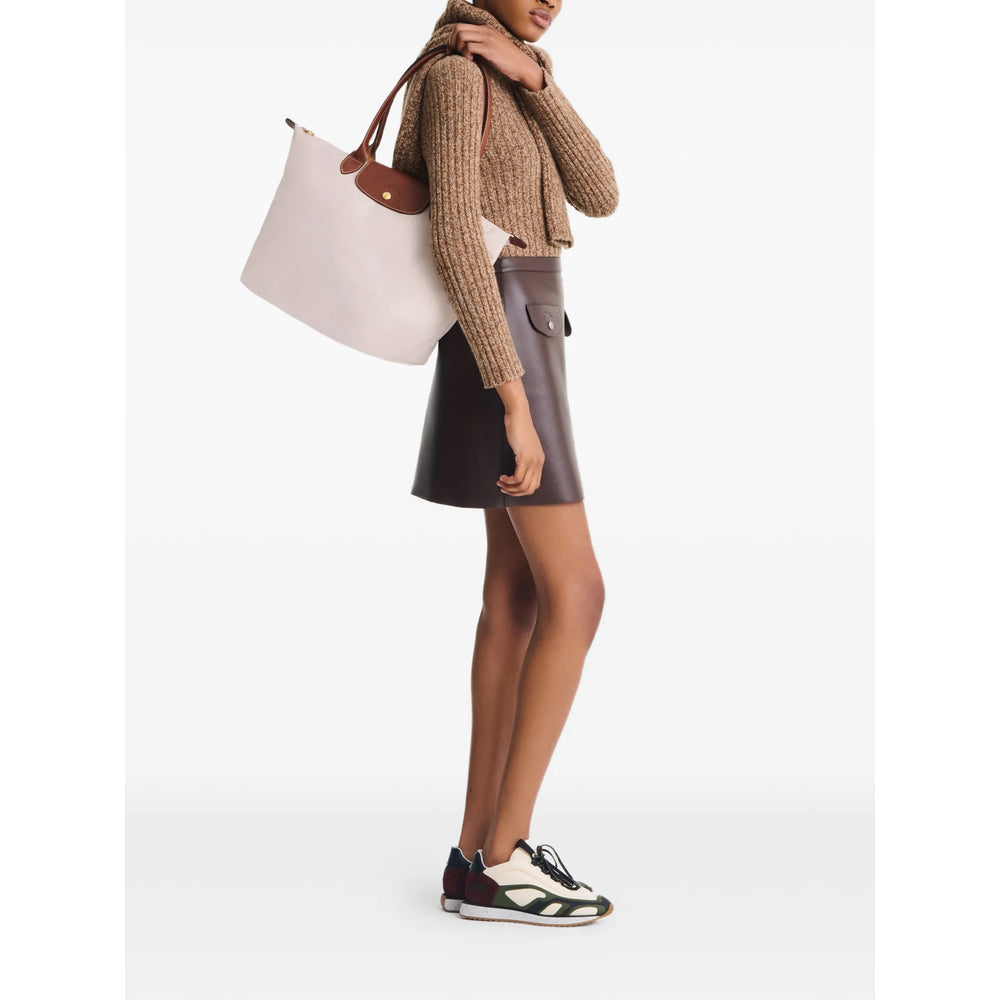 Longchamp Calf Leather Shoulder Bag — Beige, view 2