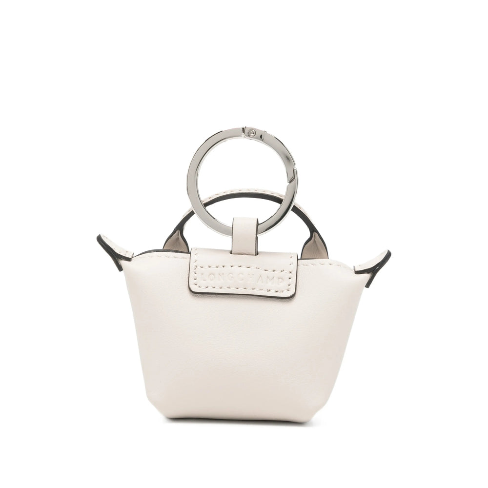 Longchamp Calf Leather Top Handle Bag — Beige, view 3