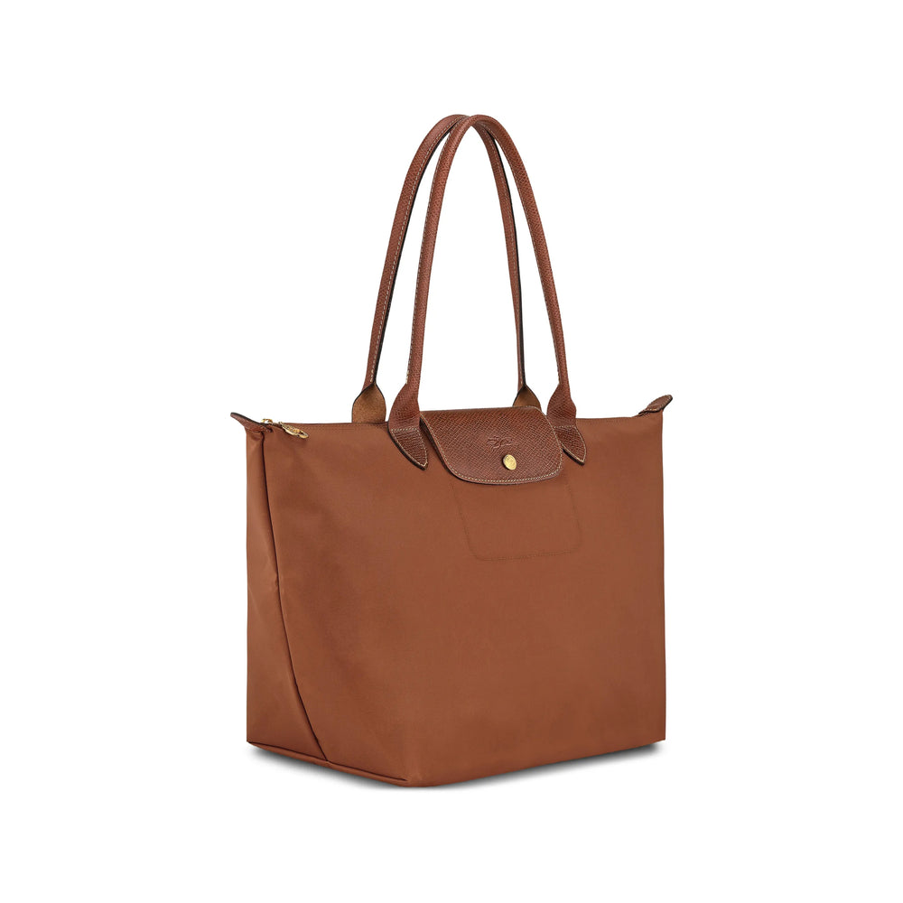 Longchamp Folding Nylon Tote Bag — Brown, view 4
