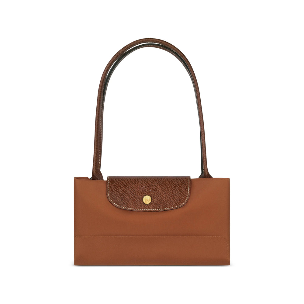 Longchamp Folding Nylon Tote Bag — Brown, view 3