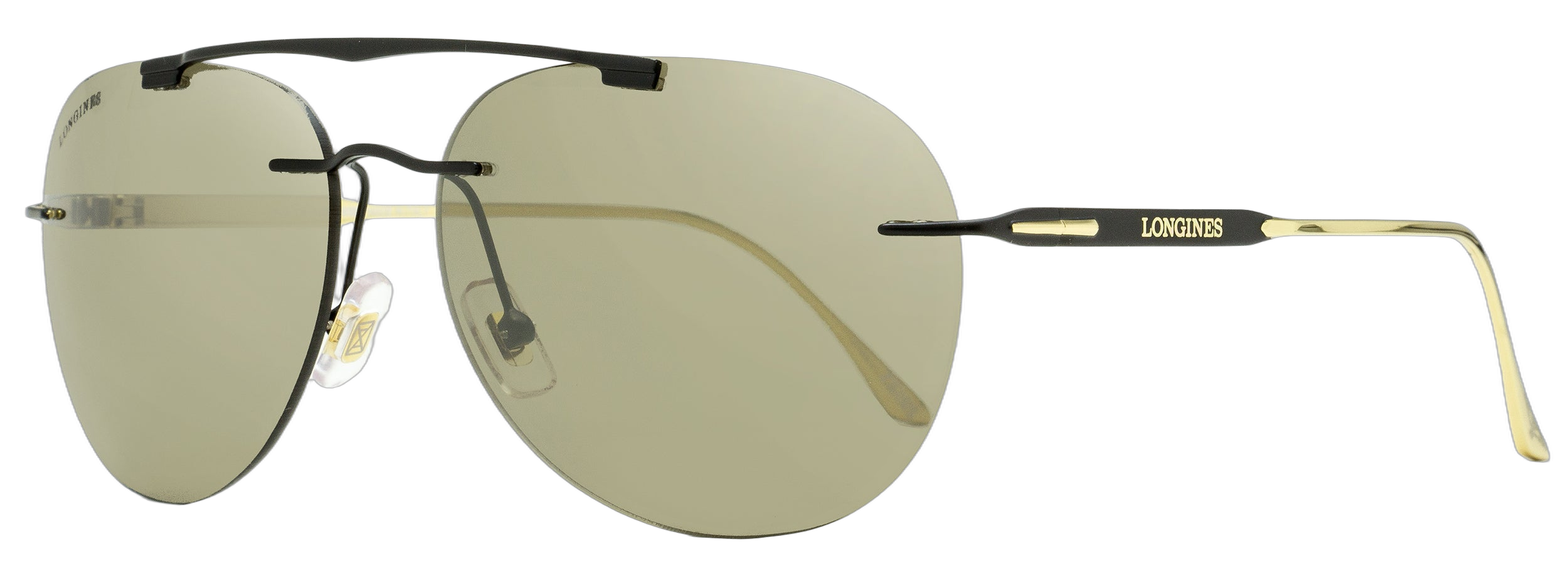 Longines LG0008-H Rimless Pilot Metal Sunglasses — Gold, view 2