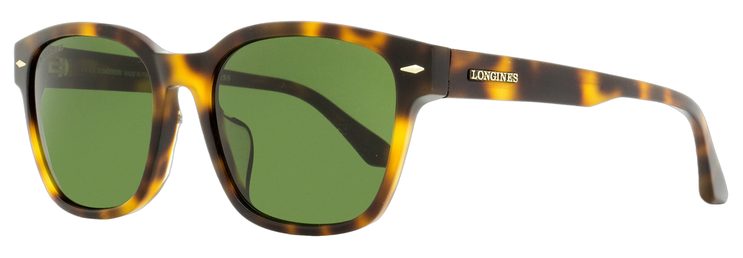 Longines LG0015H Rectangular Acetate Sunglasses — Brown, view 2