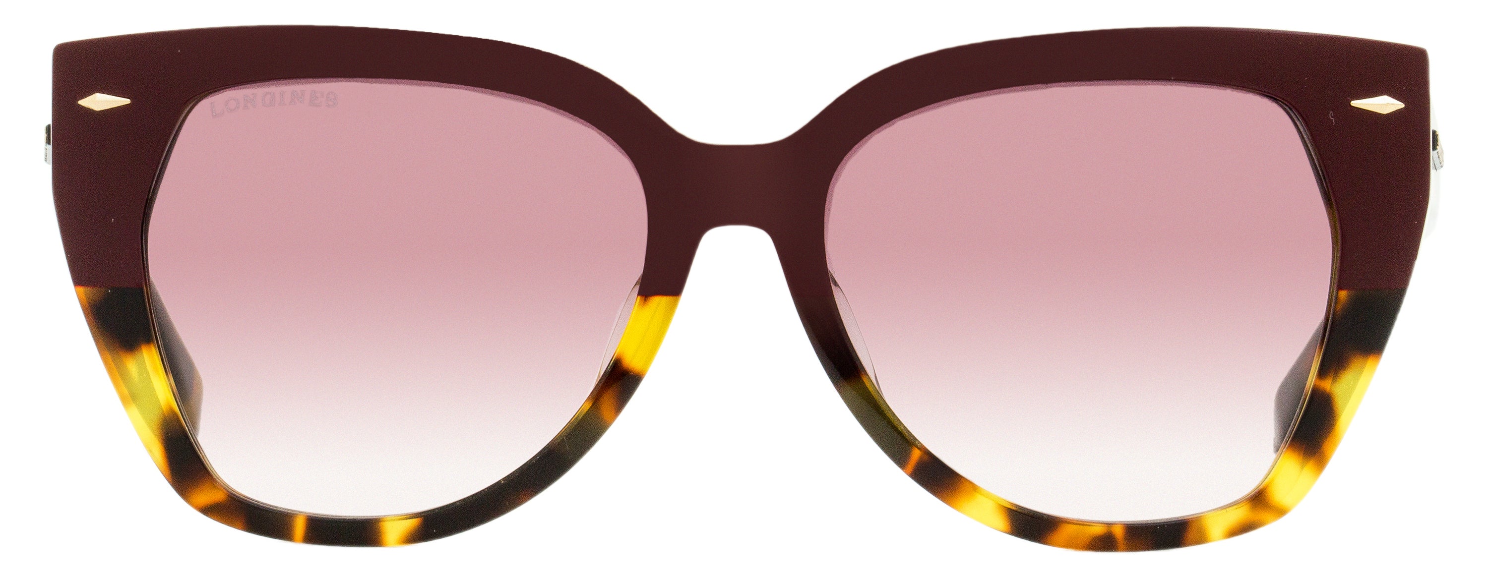 Longines LG0016H Butterfly Acetate Sunglasses — Burgundy by Longines