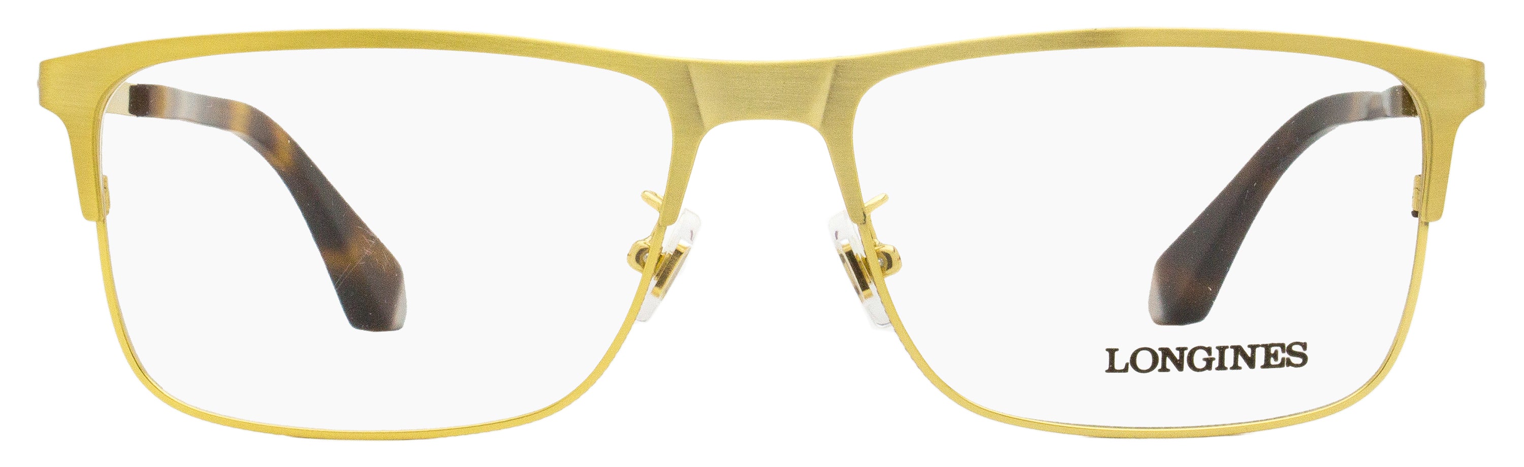 Longines LG5005-H Rectangular Metal Frame Eyeglasses — Gold by Longines