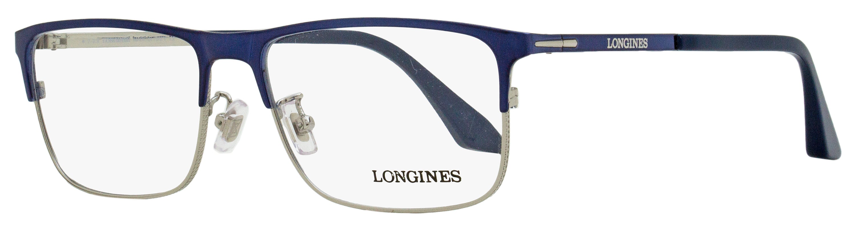 Longines LG5005-H Rectangular Metal-Acetate Eyeglasses — Navy, view 2