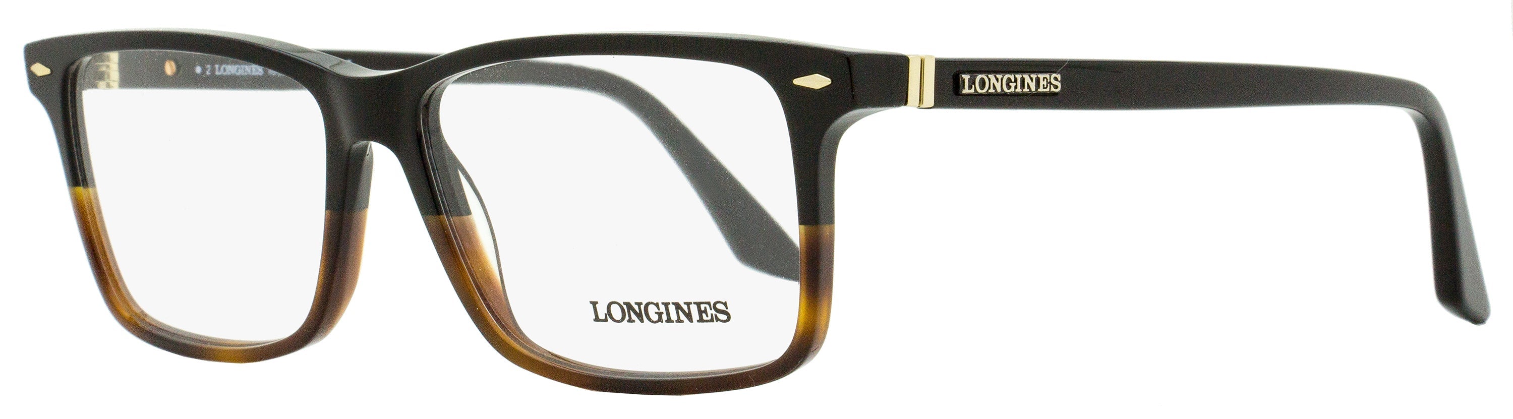 Longines LG5032 Rectangular Acetate Eyeglasses — Black, view 2