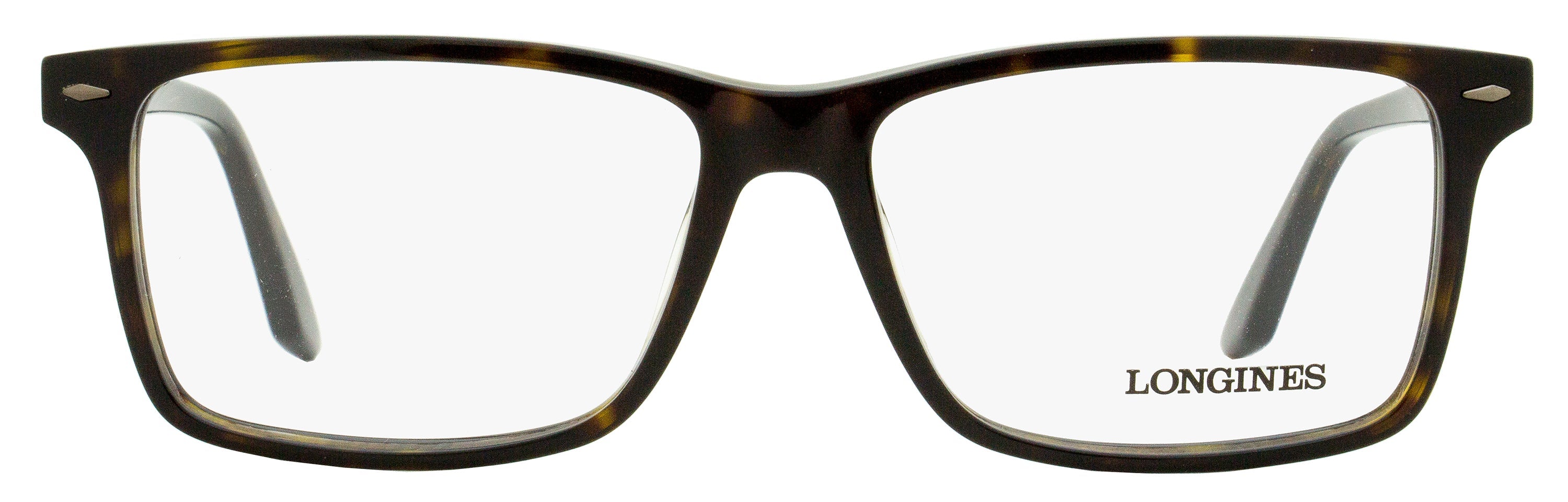 Longines LG5032 Rectangular Acetate Eyeglasses — Dark Havana by Longines