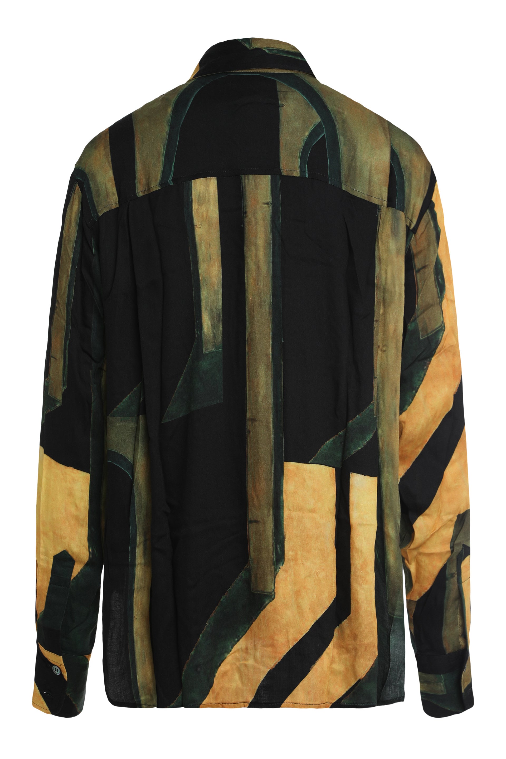 Louisa Ballou Geometric-Print Viscose Shirt — Black, view 2