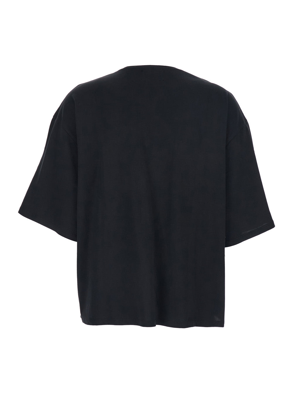Loulou De Saison Cotton Crew Neck T-Shirt — Black, view 2