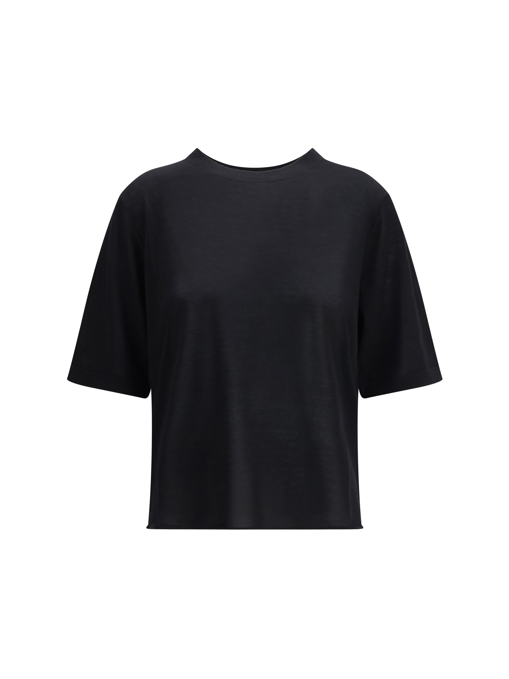 Loulou De Saison Cashmere T-Shirt — Black by Loulou De Saison